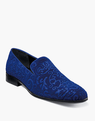 Saunders Debossed Velour Slip On Royal