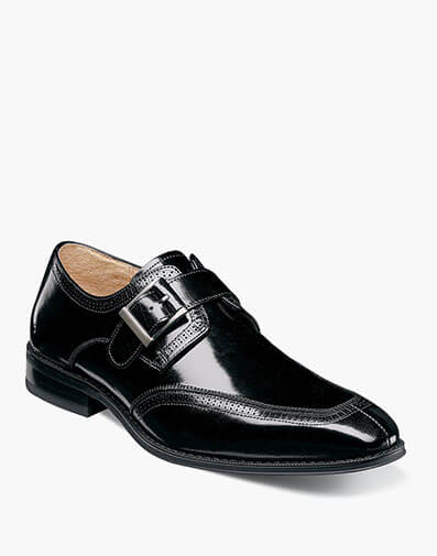 Garven Moc Toe Monk Strap in Black for $$122.49