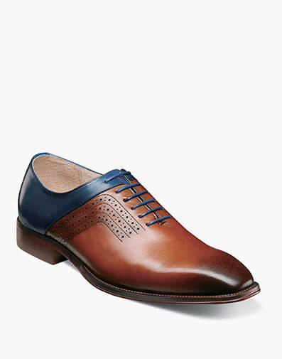 Halloway Plain Toe Oxford in Cognac Multi for $$175.00