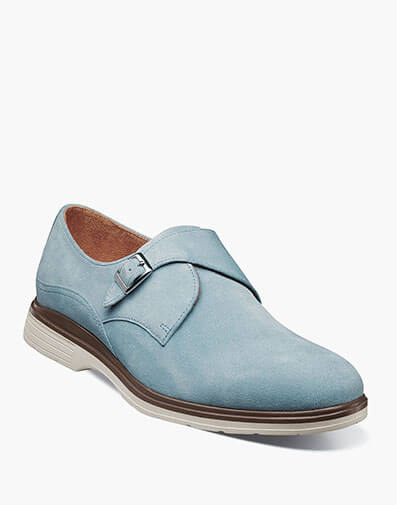 Taylen Plain Toe Monk Strap Light Blue