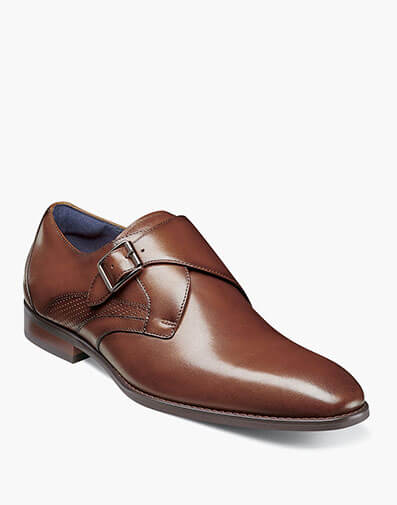 Karcher Plain Toe Monk Strap in Cognac for $$155.00