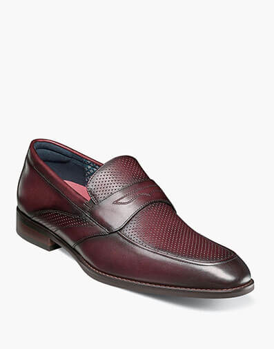 Karnes Moc Toe Penny Slip On in Burgundy for $$155.00