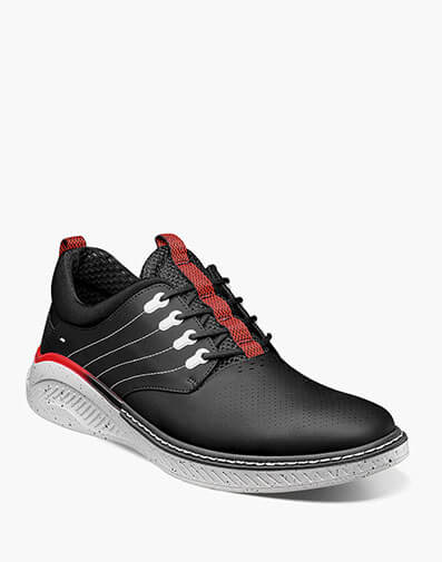 Barna Plain Toe Lace Up Black