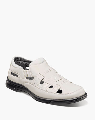 Sebring Closed Toe Fisherman Sandal White