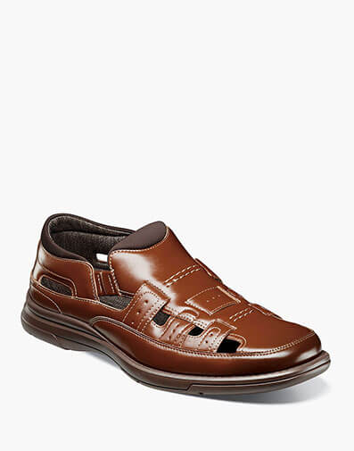 Sebring Closed Toe Fisherman Sandal in Cognac for $$100.00