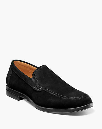 Pelton Moc Toe Slip On Black Suede