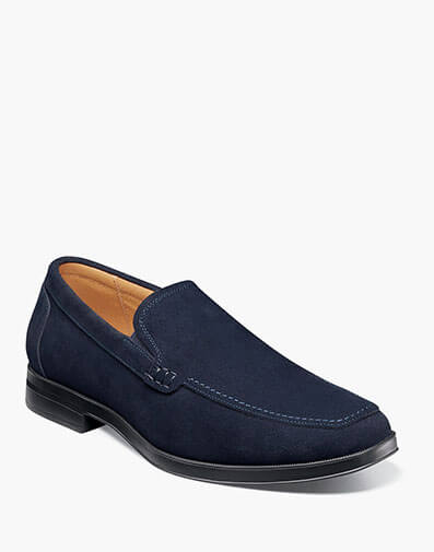 Pelton Moc Toe Slip On Navy Suede