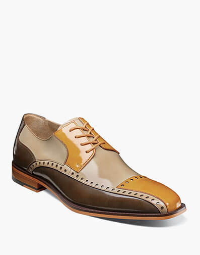 Plaza Modified Cap Toe Oxford in Olive Multi for $$180.00