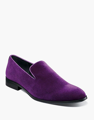 Savian Plain Toe Velour Slip On in Purple for $$110.00