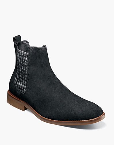 Gabriel Plain Toe Chelsea Boot in Black Suede for $$175.00