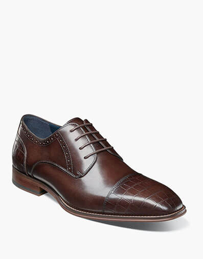 Penley Cap Toe Oxford in Brown for $$180.00