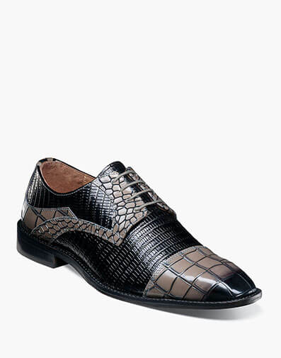 Tedesco Cap Toe Oxford in Black/Gray for $$140.00