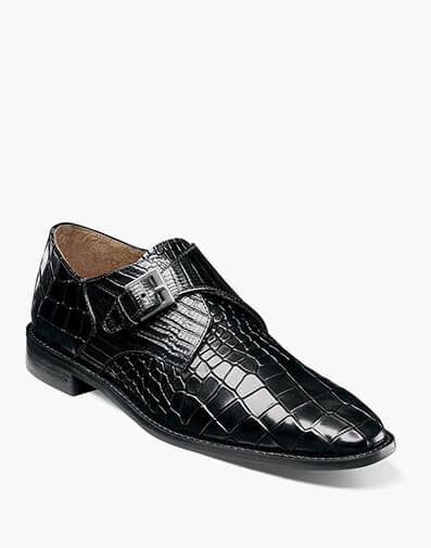 Rapino Plain Toe Monk Strap in Black for $$104.90