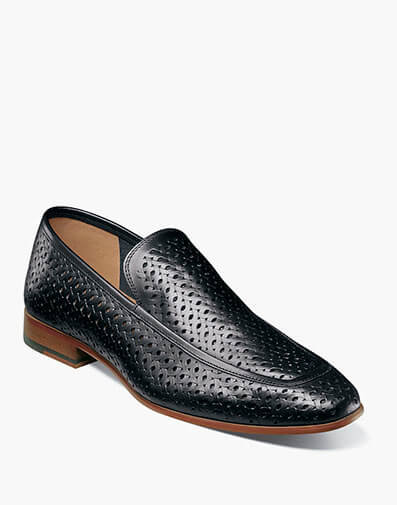 Winden Moc Toe Perf Slip On Black