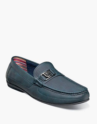 Corvell Moc Toe Bit Slip On in Navy for $$90.00