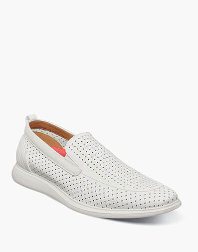 Remy Moc Toe Perf Slip On in White for $$100.00