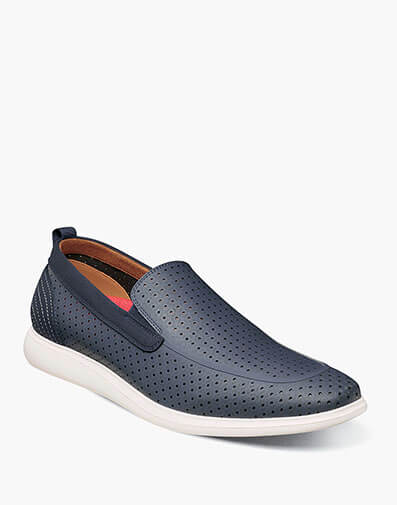 Remy Moc Toe Perf Slip On in Navy for $$100.00