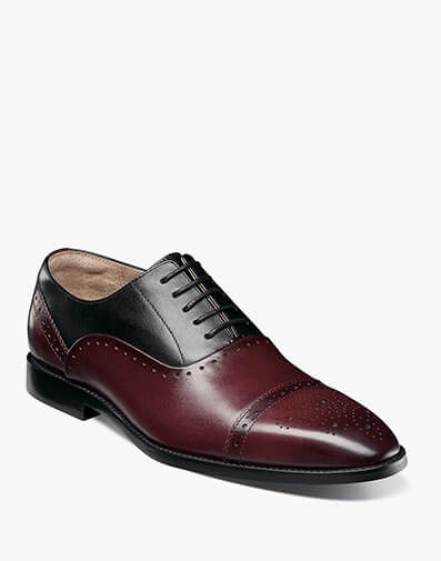 Reynolds Cap Toe Oxford in Burgundy Multi for $$155.00