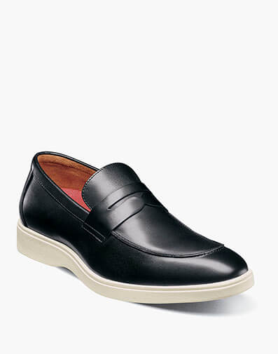 Spencer Moc Toe Penny Slip On Black