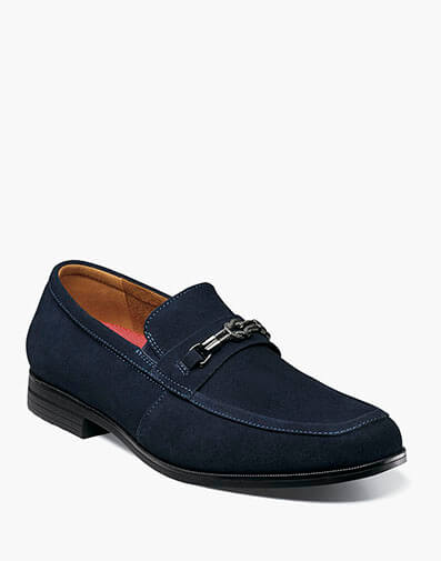 Ravelle Moc Toe Bit Slip On Navy Suede