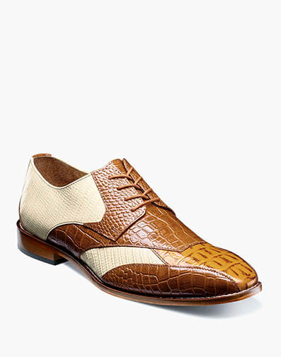 Tristano Modified Bike Toe Oxford in Tan Multi for $$140.00