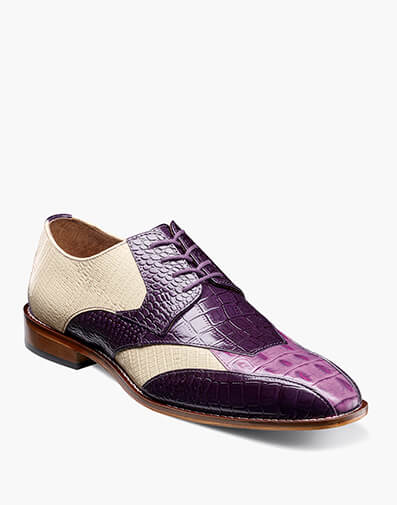 Tristano Modified Bike Toe Oxford in Purple Multi for $$140.00