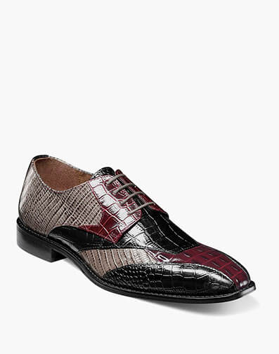 Tristano Modified Bike Toe Oxford in Burgundy Multi for $$140.00