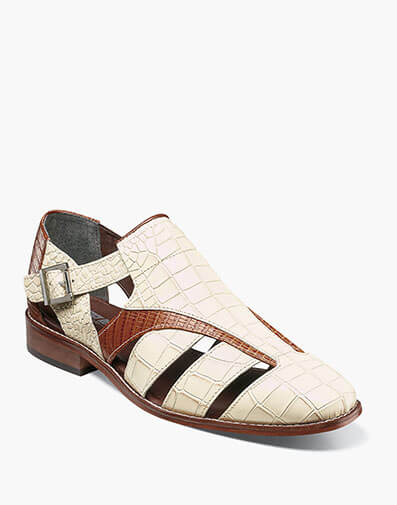 Calandro City Sandal in Ivory Multi for $$140.00