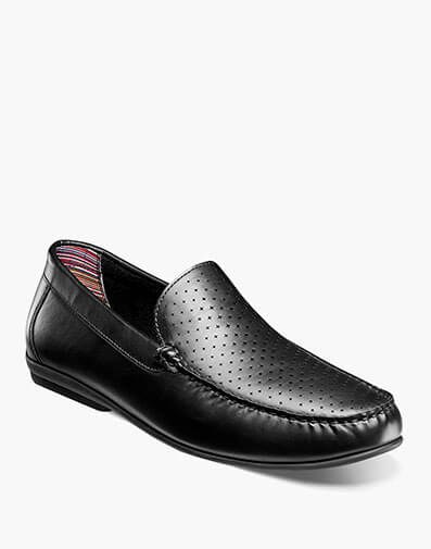 Conroy Moc Toe Perf Slip On Black