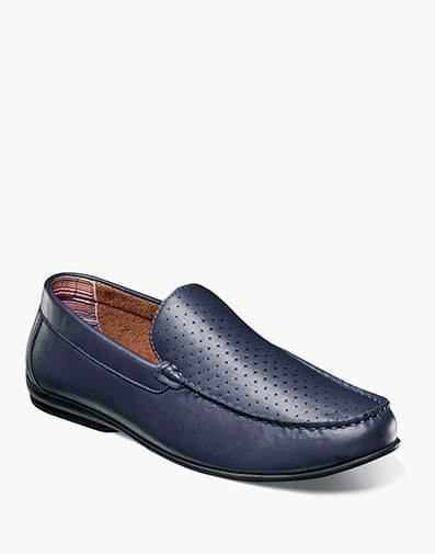 Conroy Moc Toe Perf Slip On Navy