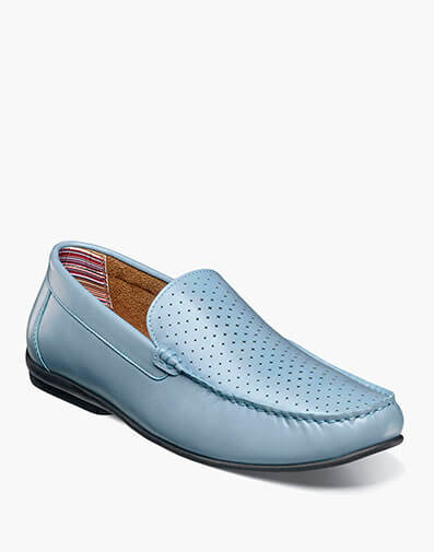 Conroy Moc Toe Perf Slip On Light Blue