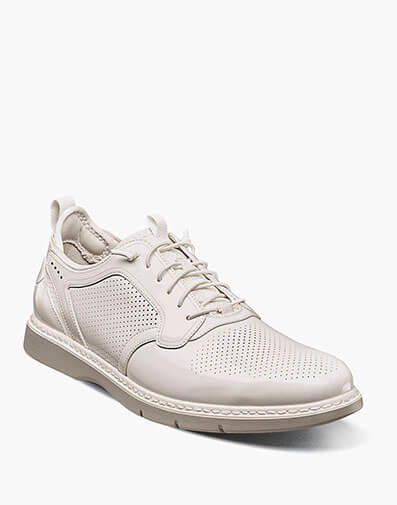 Spyre Plain Toe Elastic Lace Up  White Patent