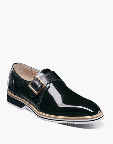 Bartram Plain Toe Monk Strap in Black for $$180.00