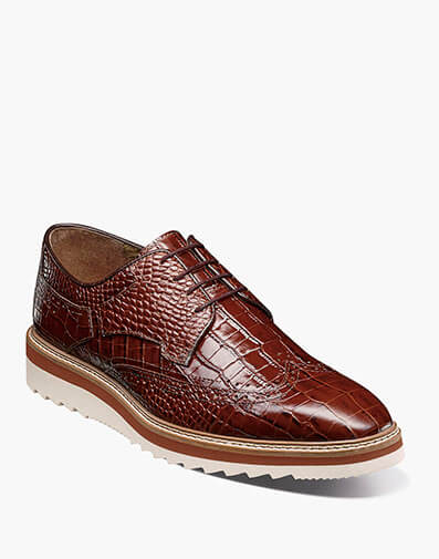 Alario Wingtip Oxford in Cognac for $$150.00