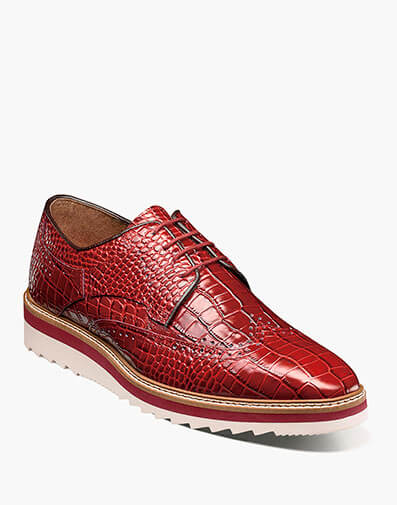 Alario Wingtip Oxford in Red for $$150.00