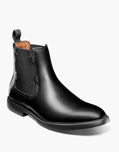 Townsend Plain Toe Chelsea Boot in Black Tumbled for $$180.00