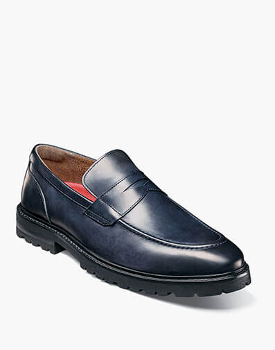 Hayes Moc Toe Penny Slip On in Navy for $$150.00