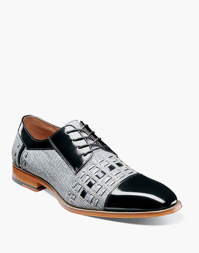 Halstead Cap Toe Oxford in Black/Gray for $$175.00