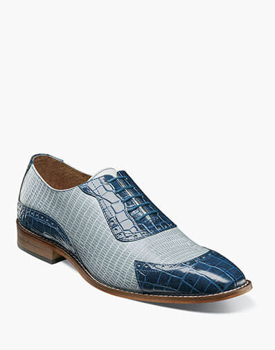 Tarango Modified Cap Toe Oxford in Dark Blue and Black for $$160.00