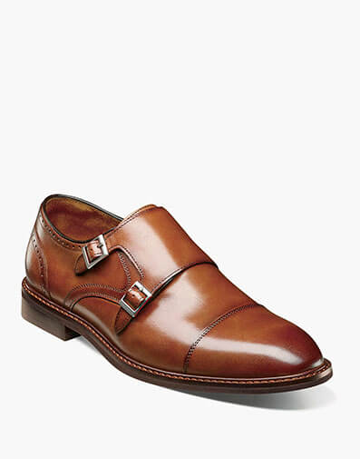 Boswell Cap Toe Double Monk Strap in Brandy for $$160.00