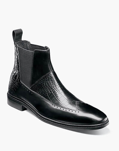Garza Wingtip Chelsea Boot in Black for $$160.00