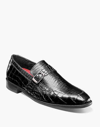 Rubiano Moc Toe Buckle Strap Slip On in Black for $$150.00