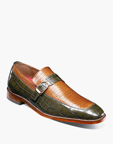Rubiano Moc Toe Buckle Strap Slip On in Olive Multi for $$150.00