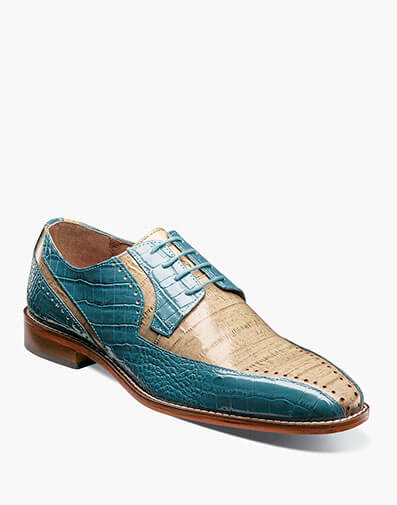 Talamanco Bike Toe Oxford in Teal Multi for $$160.00