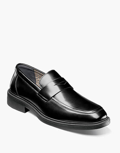Everett Moc Toe Penny Slip On in Black for $$120.00