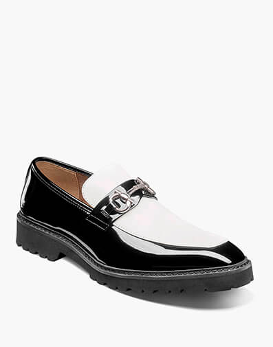 Carabello Moc Toe Bit Slip On in Black w/White for $$120.00
