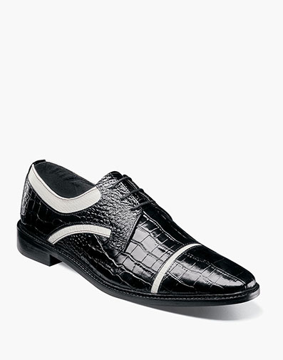 Fiorentino Cap Toe Oxford in Black w/White for $$160.00