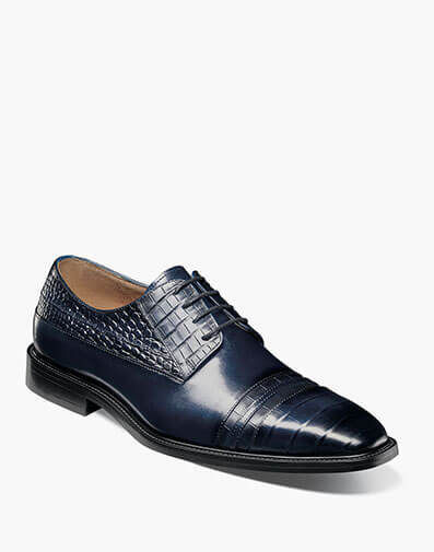Martino Cap Toe Oxford in Blue for $$11000.00