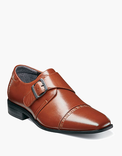 Kids Macmillian Cap Toe Monk Strap in Cognac for $$85.00