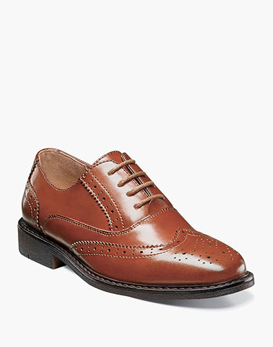 Boys Ty Wingtip Oxford in Cognac for $$70.00
